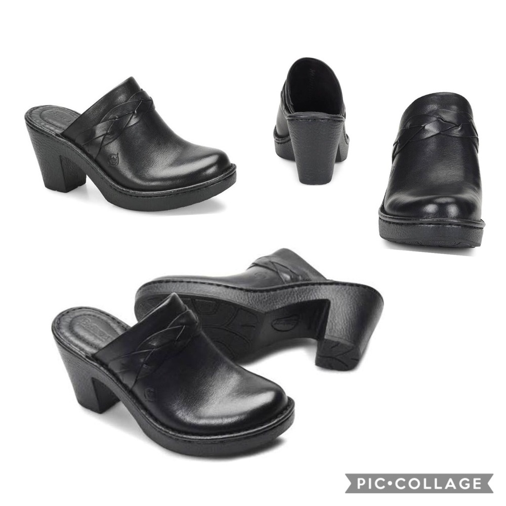 NWOT! BORN BLACK BUCKLE CLOG, 7 M/W - Picture 2 of 4